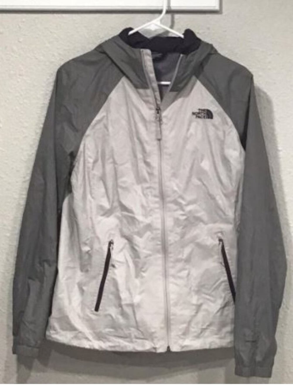 The North Face Women’s Two-Tone Light Gray and Dark Gray Hooded Jacket